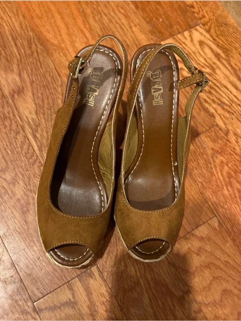 Women’s Suede Espadrille Wedge Slingback - Brown